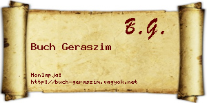 Buch Geraszim névjegykártya